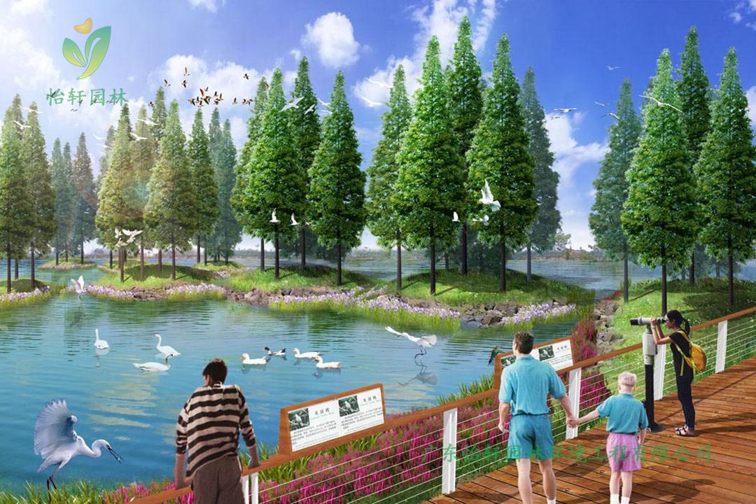 湖北荊州環(huán)長湖濕地公園綠化景觀設(shè)計(jì)案例效果圖