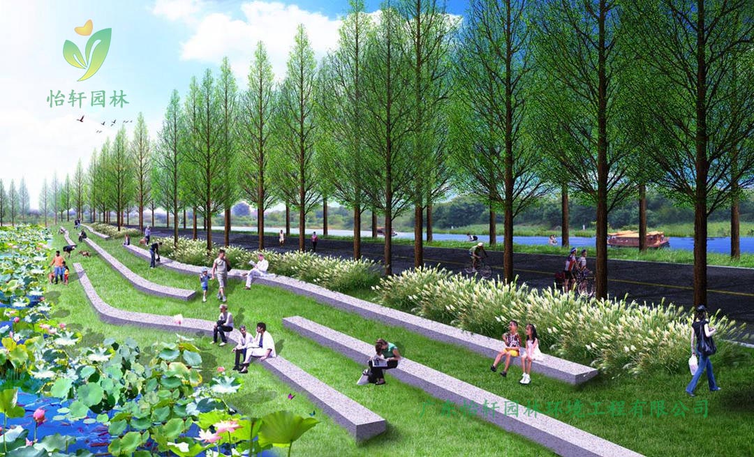 湖北荊州環(huán)長湖濕地公園綠化景觀設(shè)計(jì)案例效果圖