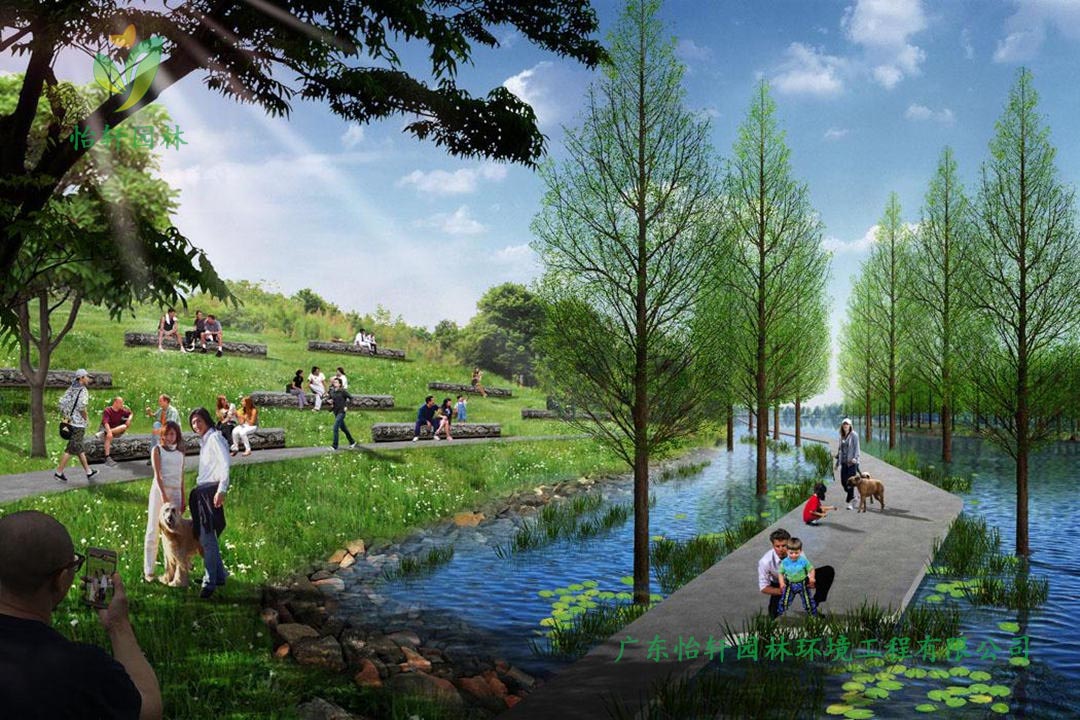 湖北荊州環(huán)長湖濕地公園綠化景觀設(shè)計(jì)案例效果圖