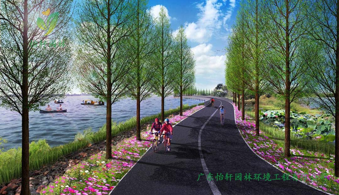 湖北荊州環(huán)長湖濕地公園綠化景觀設(shè)計(jì)案例效果圖