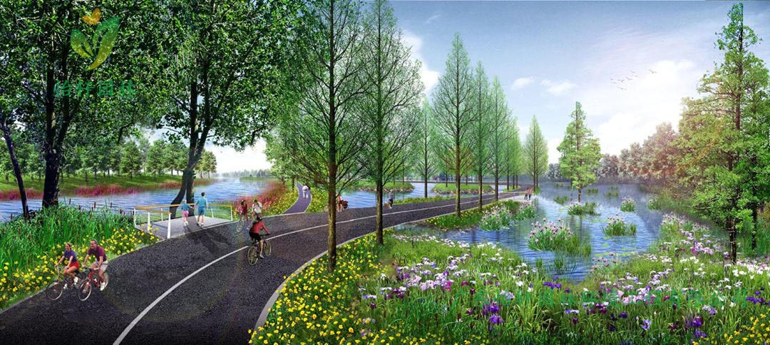 湖北荊州環(huán)長湖濕地公園綠化景觀設(shè)計(jì)案例效果圖