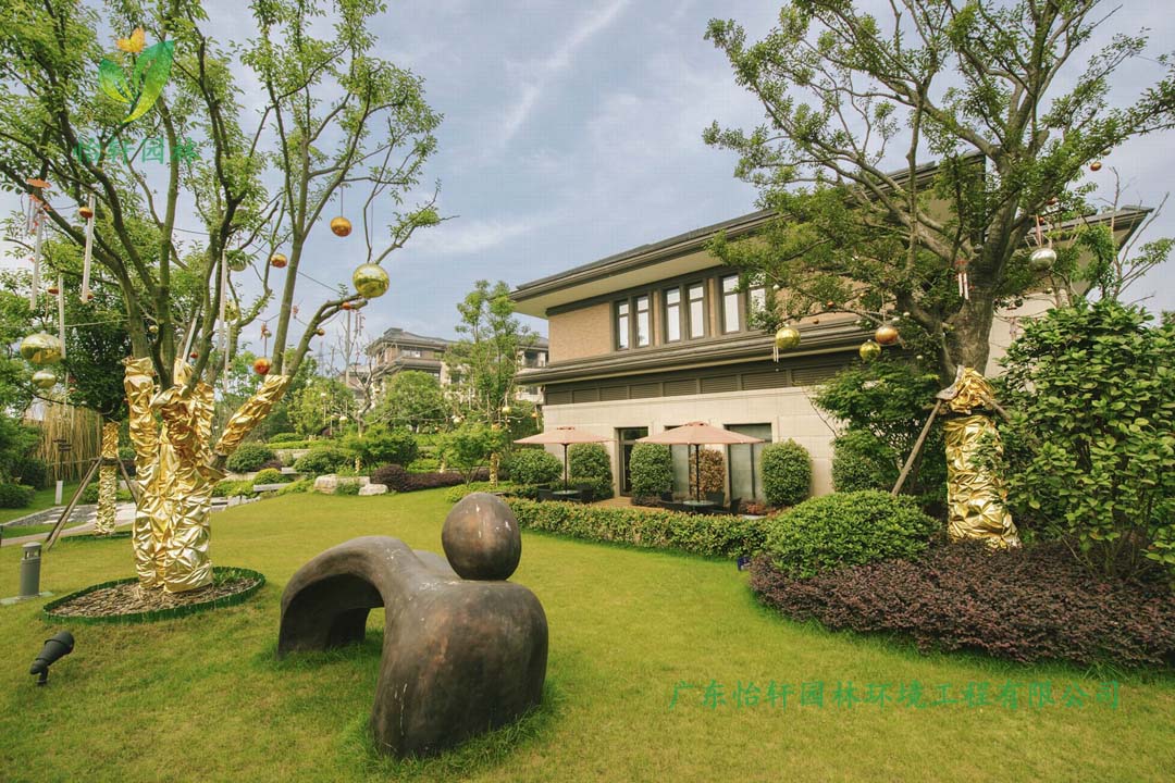 紹興景瑞上府小區(qū)別墅展示區(qū)綠化工程實(shí)景圖