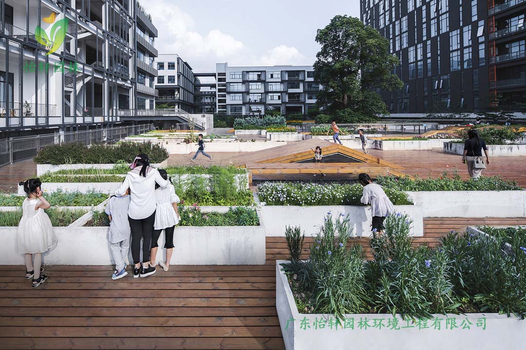 全至科技創(chuàng)新園種植平臺和體驗館綠化工程實景圖