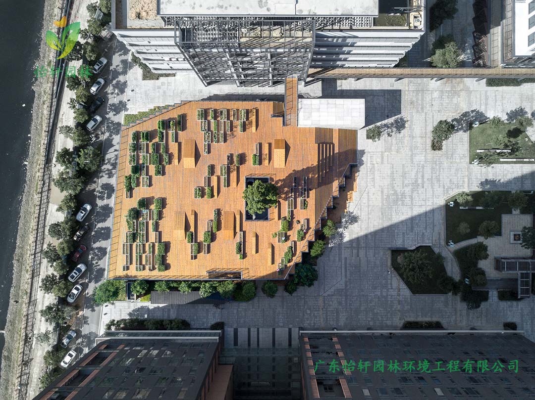 2全至科技創(chuàng)新園種植平臺和體驗館綠化工程實景圖