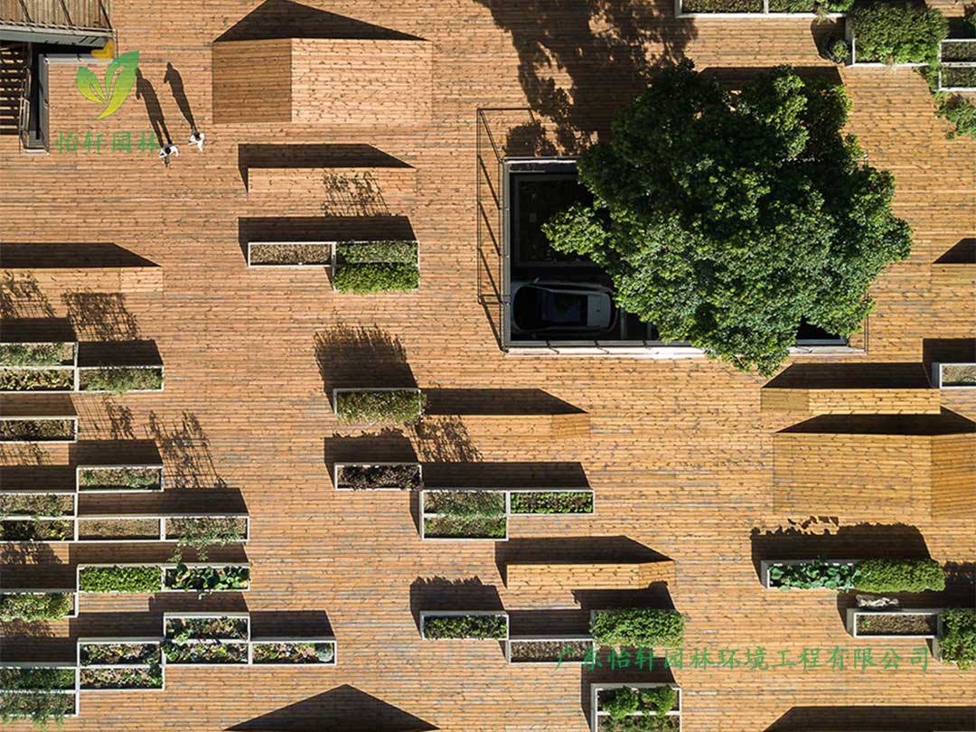 全至科技創(chuàng)新園種植平臺和體驗館綠化工程實景圖