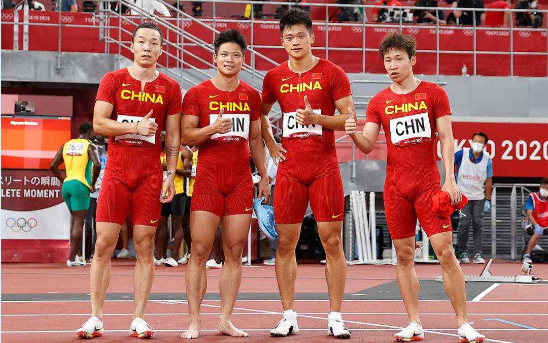 中國男子4×100米接力隊(duì)東京奧運(yùn)會主力隊(duì)員吳智強(qiáng)、蘇炳添、謝震業(yè)、湯星強(qiáng)（從左至右）均入圍世錦賽名單。