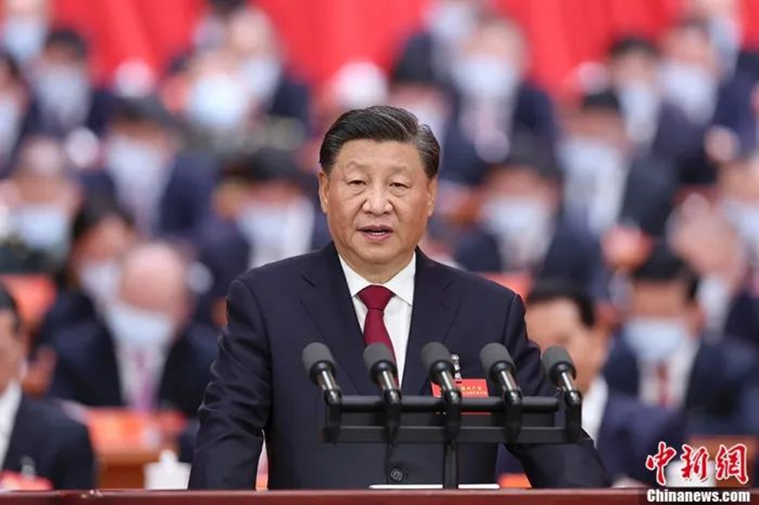 10月16日，中國共產(chǎn)黨第二十次全國代表大會在北京人民大會堂開幕。習近平代表第十九屆中央委員會向大會作報告。中新社記者 盛佳鵬 攝
